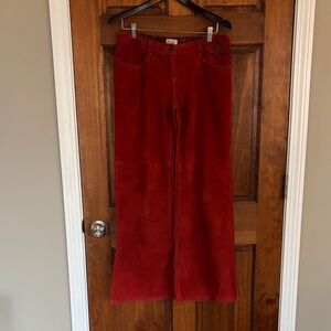 Anthropologie Red Wide Leg Pants